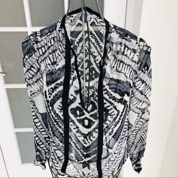 Adam Lippes sheer tie neck blouse - Picture 4 of 5